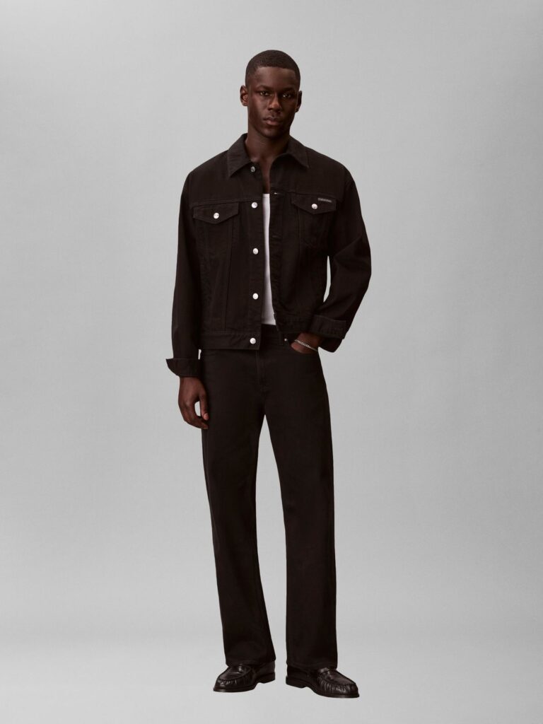 90s Black Denim Trucker Jacket