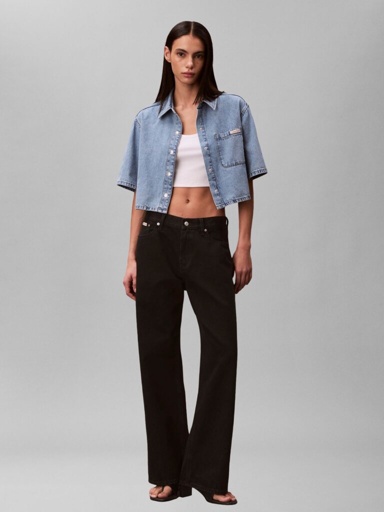 BOXY CROPPED DENIM SHIRT VINTAGE