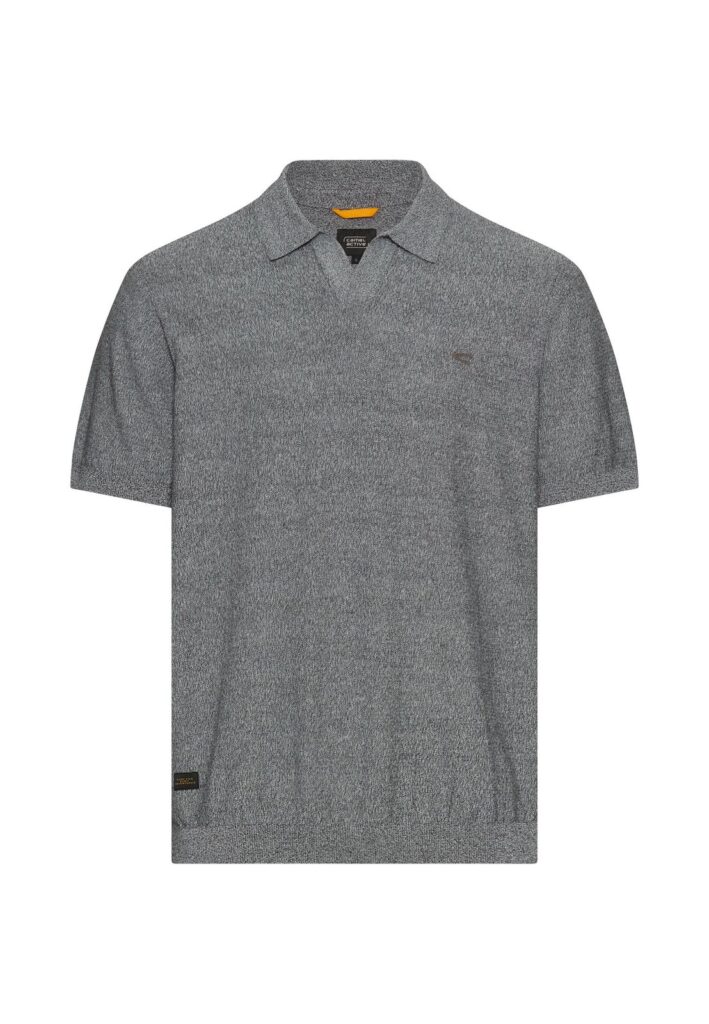 Meliertes Kurzarm Poloshirt aus Baumwolle