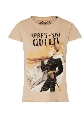 T-Shirt Damen Ski Queen greige