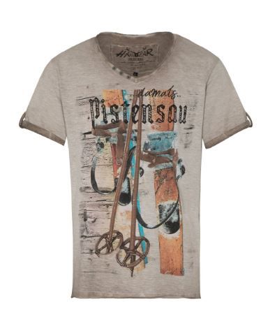 T-Shirt Herren Retro Ski beige