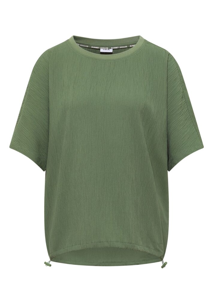Dropped Shoulder Blusenshirt in Unifarbe