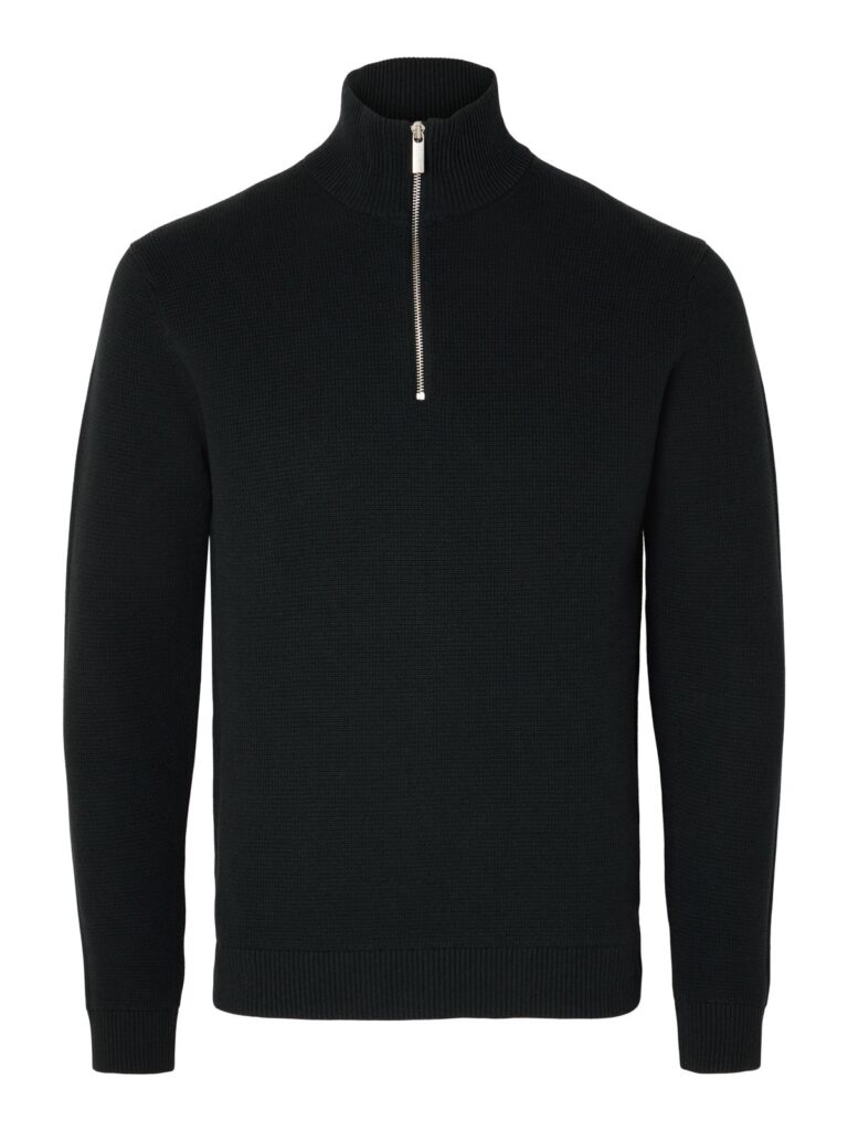 SLHDANE LS KNIT STRUCTURE HALF ZIP NOOS