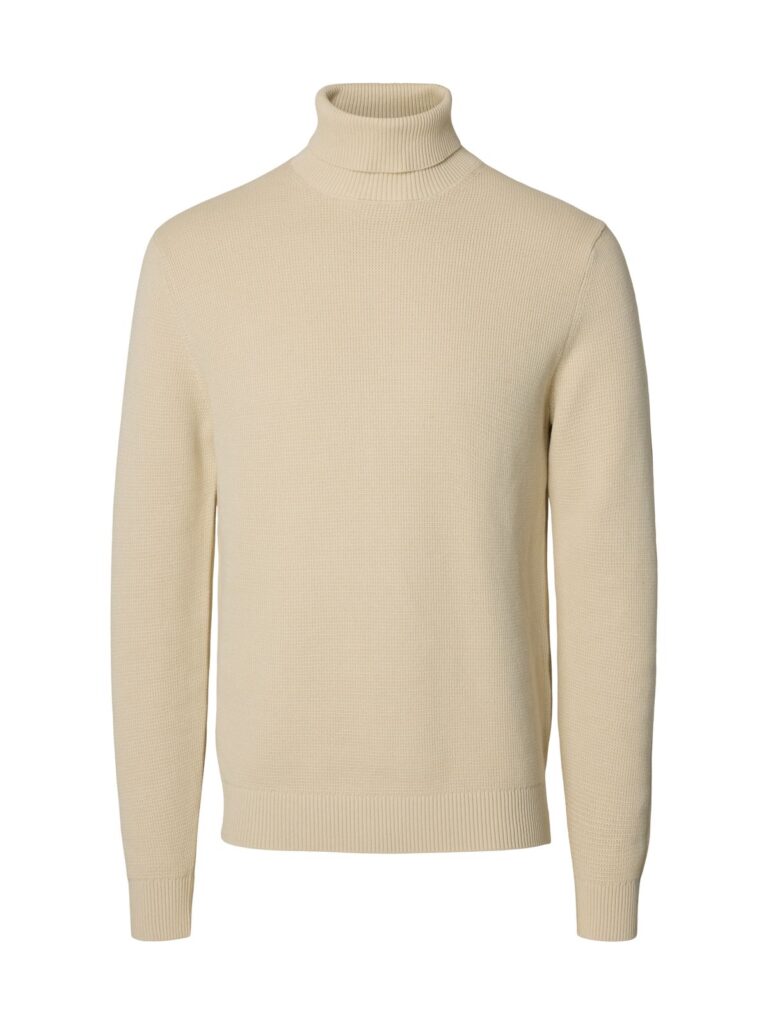 SLMDANE LS KNIT REG STRUC ROLL NECK NOOS