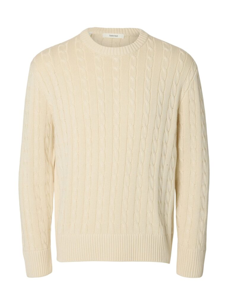 SLMBRAUN KNIT CABLE CREW NOOS